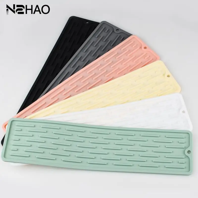 Silicone Heat Insulation Pad Kitchen Non-slip Fixed Faucet Mat Drip Protection Pads Kitchen Accessories faucet mat