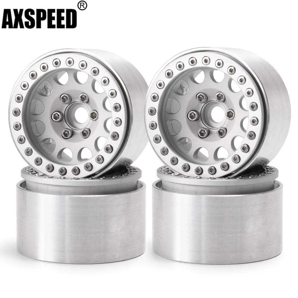 

AXSPEED 4Pcs Metal Beadlock 1.9 inch 35mm Wheel Hub Rim for 1/10 Axial SCX10 90027 90046 D90 D110 Wraith 90018 RC Crawler Car