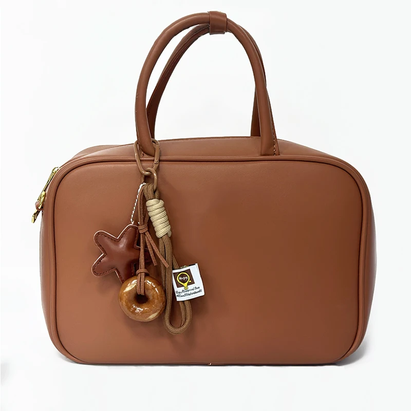 Miu Series American Style Baseball Keychain PU Leather Letter B Backpack Pendant