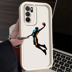 Wild Basketball Silicone Anti-Drop Phone Case - Soft Cover for OPPO A16K (WHITE)