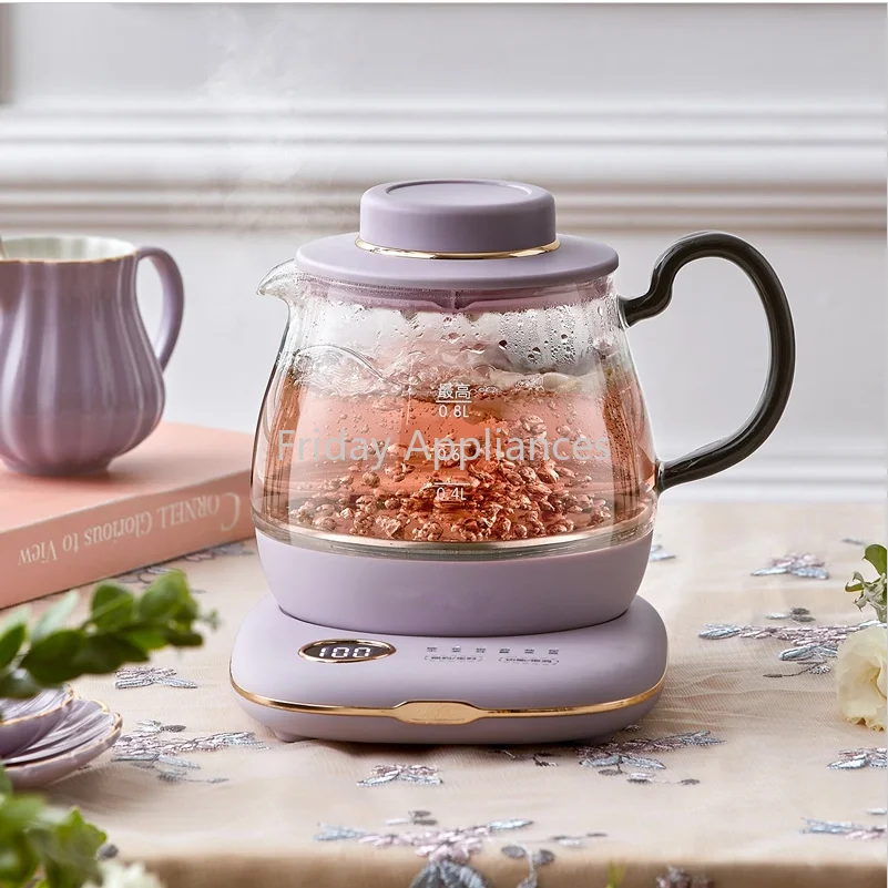 

220V 0.8L Mini Electric Kettle Glass Tea Dessert Cooking Pot For Home Water Boiling Multicooker Automatic Health Preserving Pot