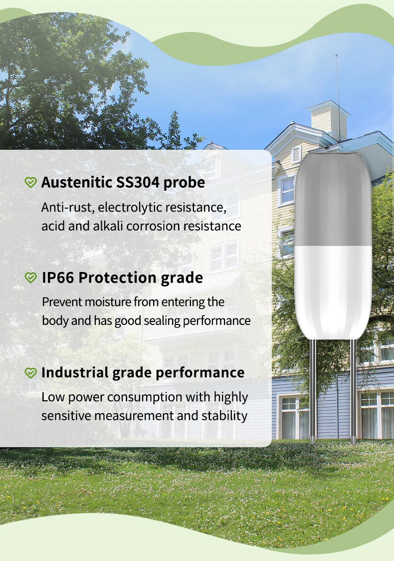 Tuya WIFI Soil Sensor Smart Temperature Humidity Detector Waterproof Wireless So