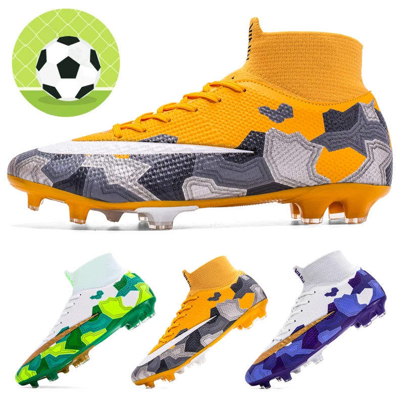 nuevos zapatos de fútbol para hombres Zapatos de fútbol de competición antideslizantes de caña alta para hombres Zapatos de fútbol con púas para niños Zapatos de fútbol para de césped| | -