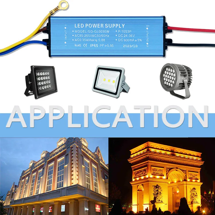 LED Driver 12W 20W 30W 50W DC24-42V LED Constant Current Voltage Lighting Transformer 300mA 600mA 900mA 1500mA for Floodlights