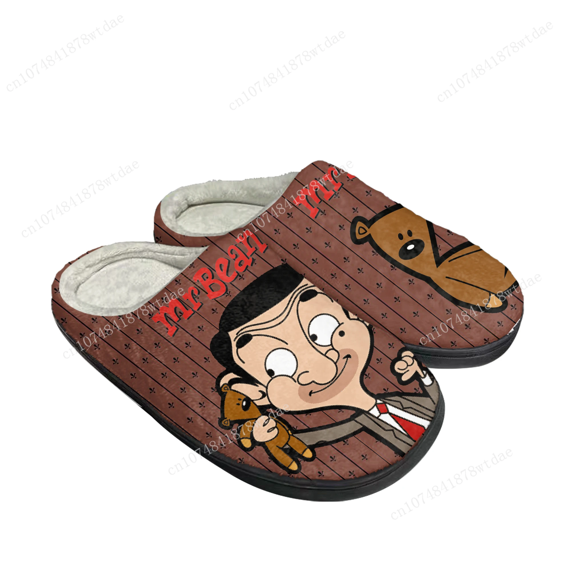 

Тапочки Mr Bean домашние хлопковые для мужчин и женщин, Симпатичные плюшевые, для спальни, Повседневная Теплая обувь, аниме под заказ, комнатные термотапочки