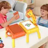 Multifunctional Projection Painting Storage Table Kids Toy Cartoon Drawing Board with Light Music Writing Pad Children Gift 2