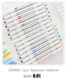 JIANWU 6pcs/set Soft Tip Highlighter Light Color Kawaii Marker Pen DIY Photo Album Journal Fluorescent Pen Student Stationery JIANWU 6pcs/set Soft Tip Highlighter Light Color Kawaii Marker Pen DIY Photo Album Journal Fluorescent Pen Student Stationery