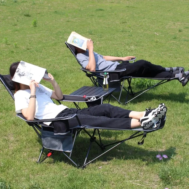 Removable Footrest Reclining Camping Chair 2