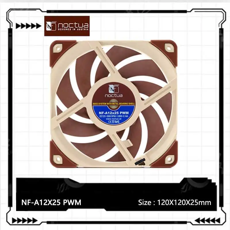Noctua NF-A12x25 120mm 12v/5v ventilador de refrigeração 3pin/4pin