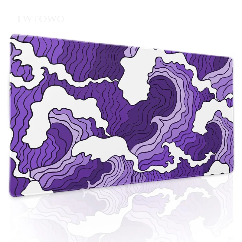 Waves Gaming Mouse Pad Casa Custom Mousepad Tapete de Escritório Borracha Natural Laptop Desktop xl Xxl Novo Roxo