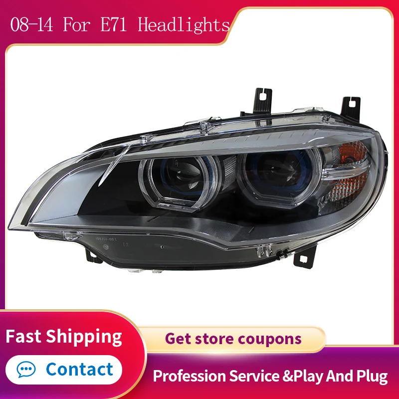 

Car Styling Headlights for BMW X6 E71 E72 LED Headlight 2008-2014 Head Lamp DRL Signal Projector Lens Automotive