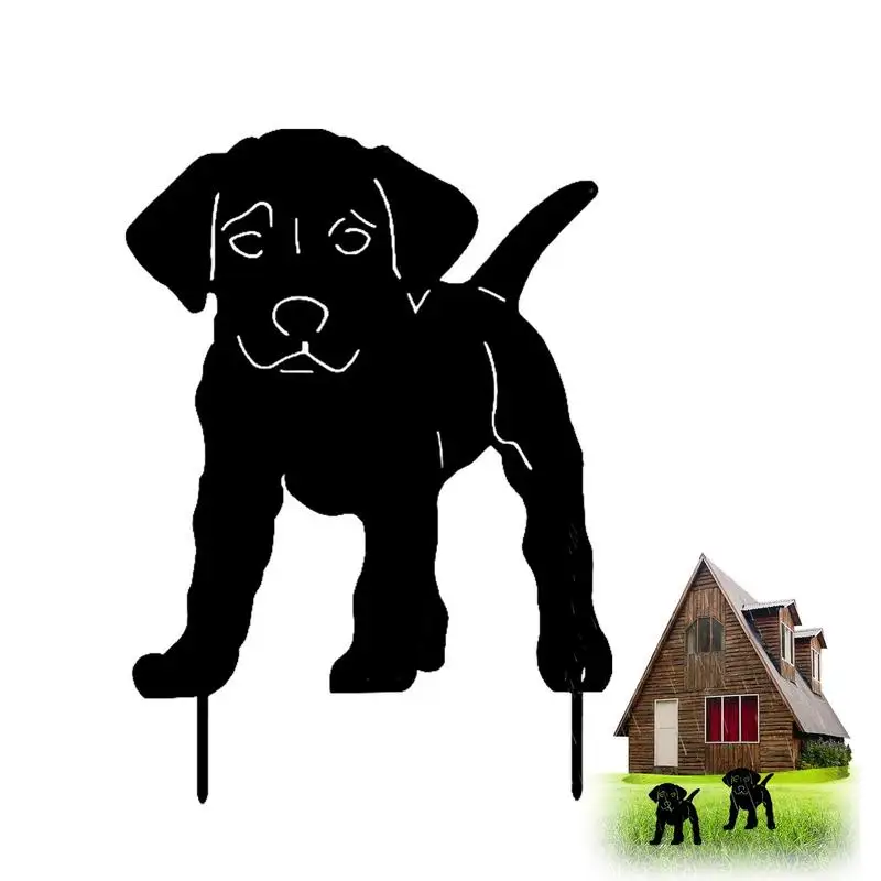 

Dog Shape Yard Art Stakes Lawn Decor With Puppy Stakes Wear-resistant Hollow Garden Animal Ornament Portable Acrylic Dog Shaped