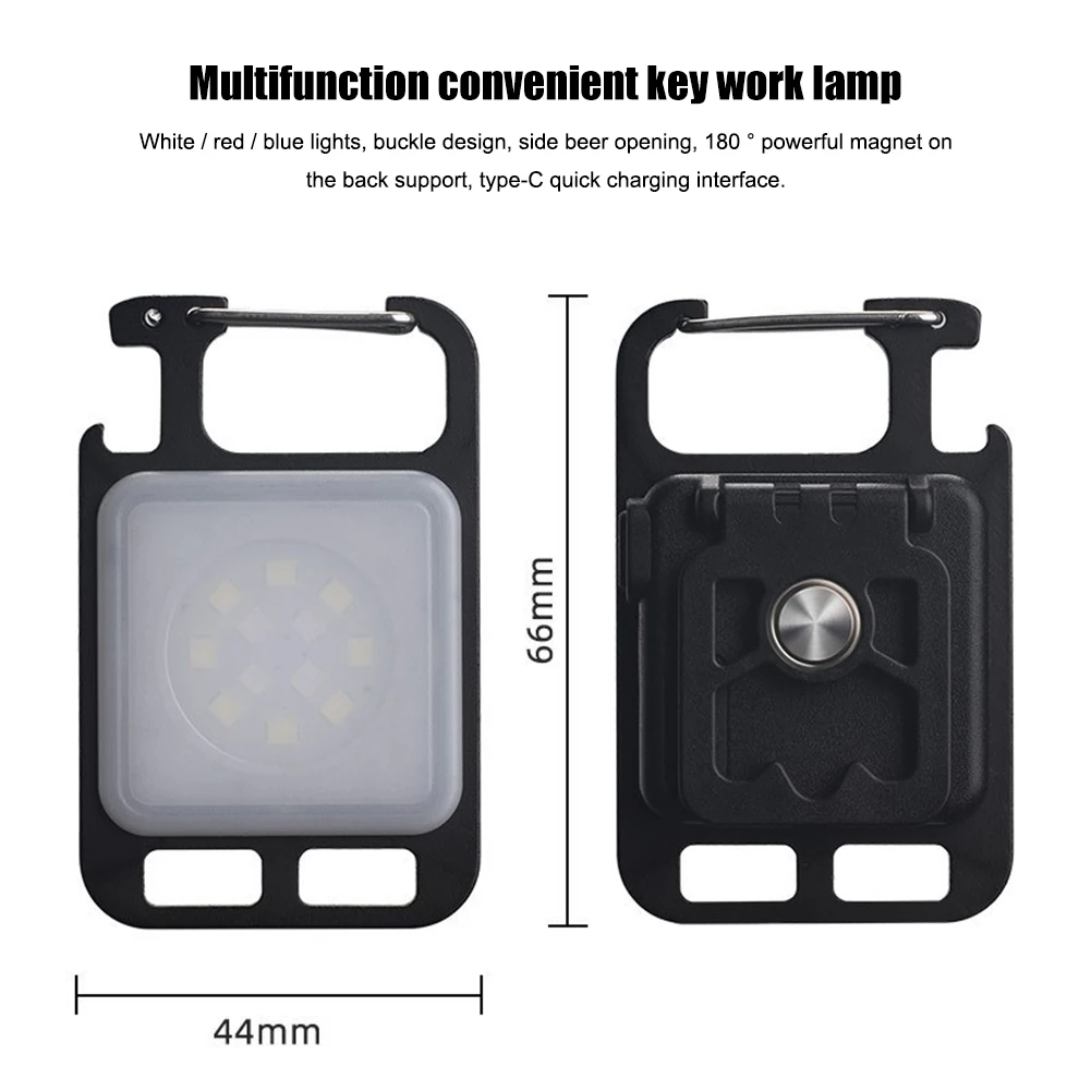 Mini Torcia LED 800 Lm Ricaricabile USB – Lega Di Alluminio, Zoom E 5 Modalità – Impermeabile Con Portachiavi