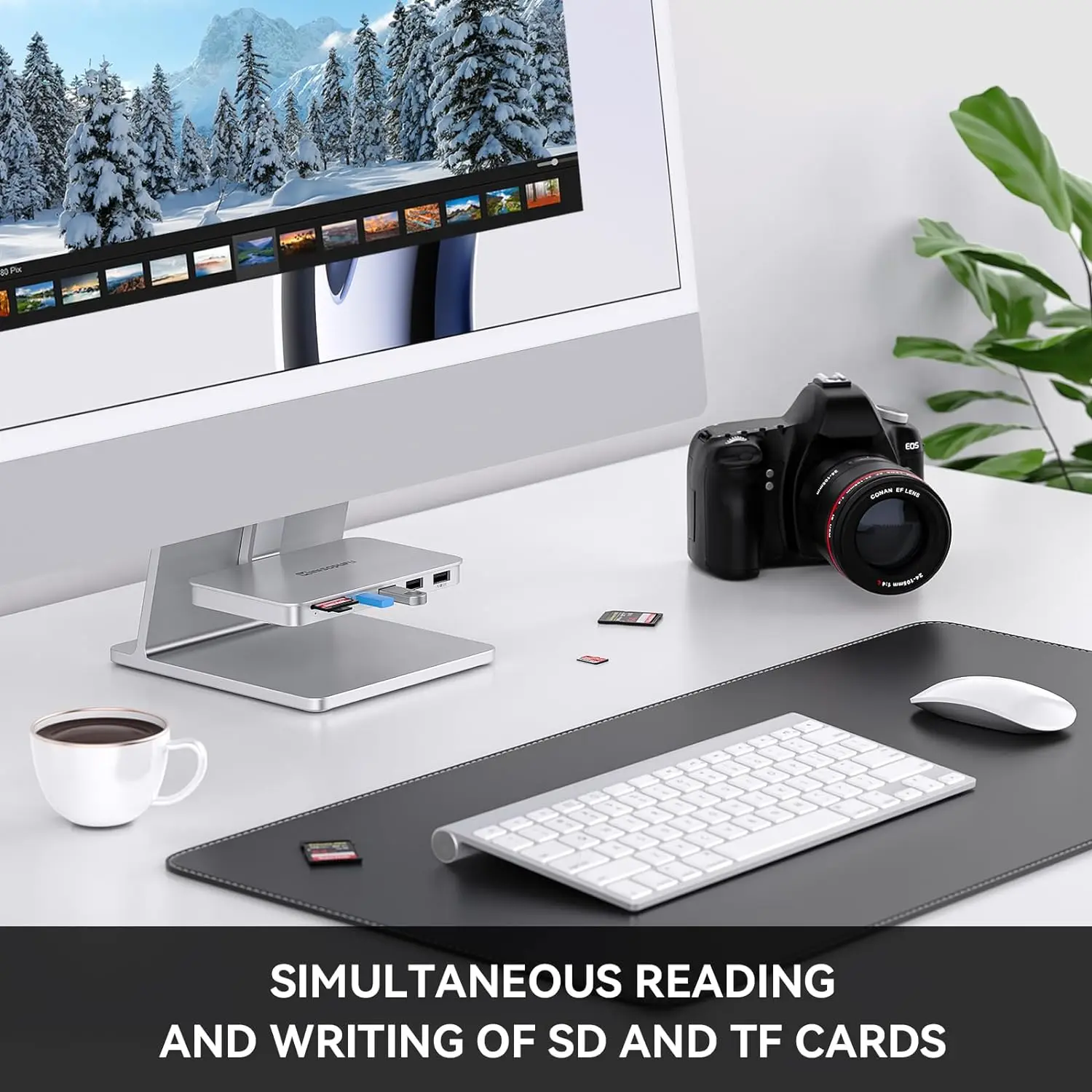 Minisoprur iMac 24 inch Dock Stand 6-Port iMac Hub with USB USB 3.2 10Gbps SD/TF Ports for iMac 24 M1 M3 M4 iMac Accessories 4
