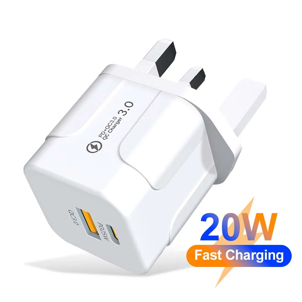USB Fast Charging PD 25W Wall Fast Charger For Huawei Samsung iPhone Xiaomi EU/US/UK Plug