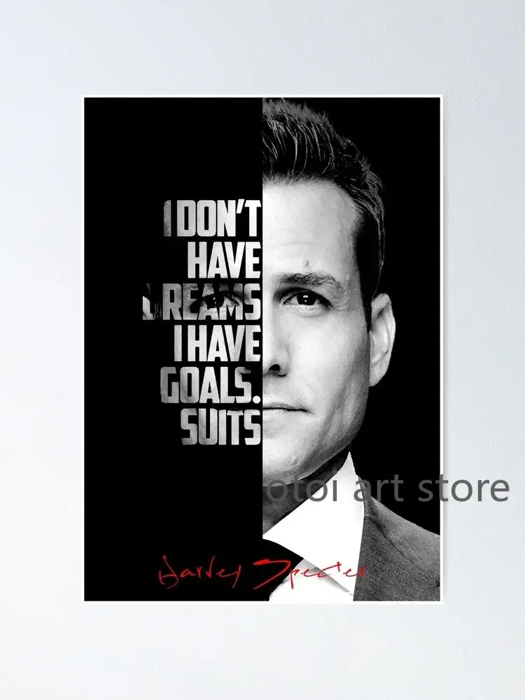 Harvey Specter Motivational Quotes Canvas Art - Inspirational Lawyer Wall Decor for Home Office