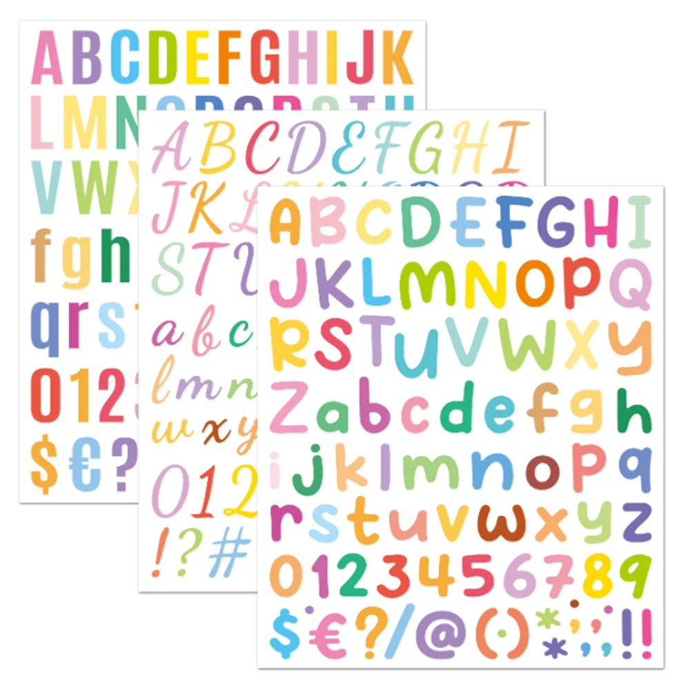 3Sheets Name Stickers Number Letter Sticker Label DIY Cup Mug Sticker Gift Card Stationery Decor Diary Phone Case Decor