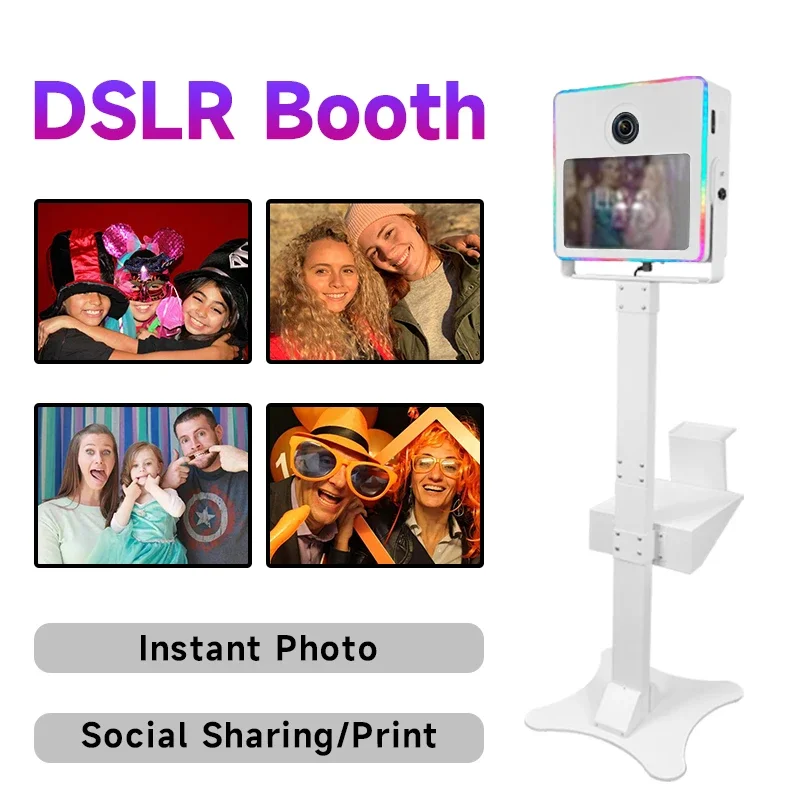 led open air photobooth digital bot white metal dlsr shell with glam filter 3