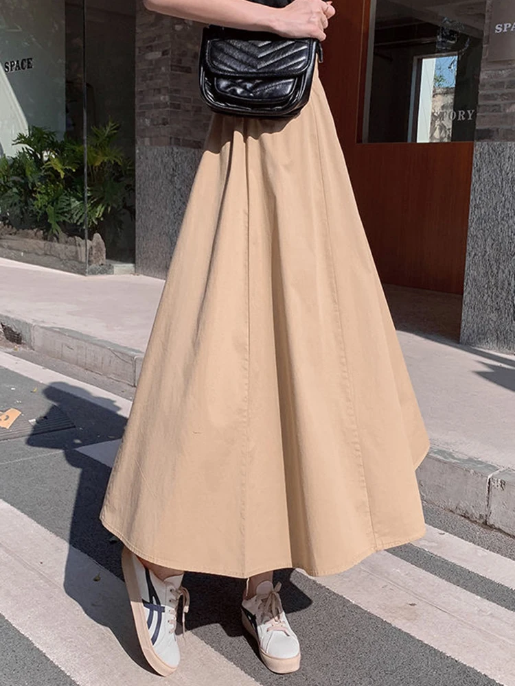 

Japan High Waist Women Sweet Skirt Summer Preppy Style Dance A Line Skirt Casual Solid All Match Female Harajuku Skirt