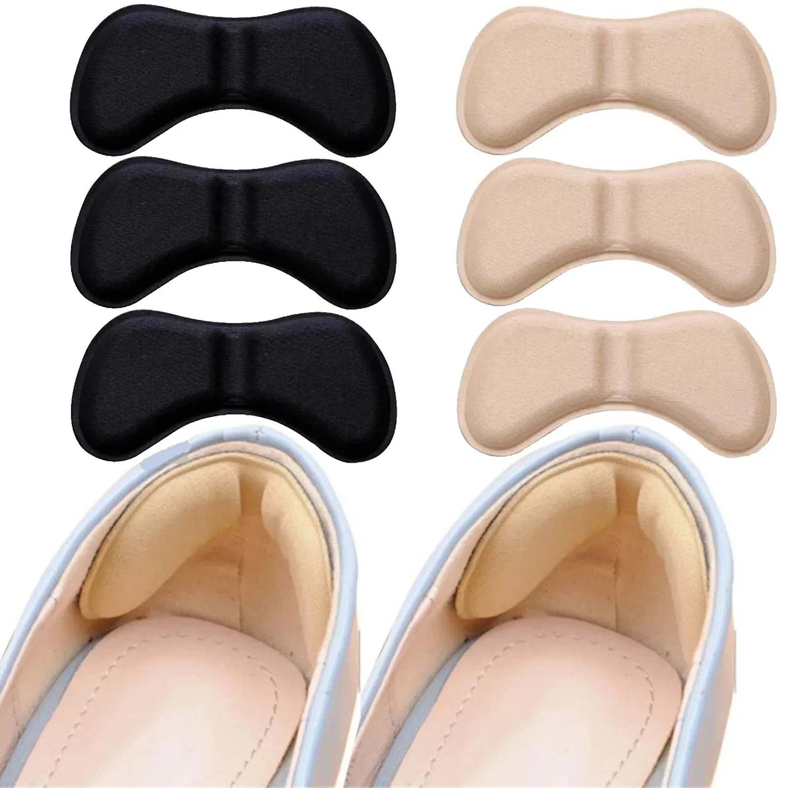 8 Pcs Heel Pads For Too Big Shoes Self-Adhesive Heel Protectors Inserts Improved Shoe Fit And Comfort Prevent Slip