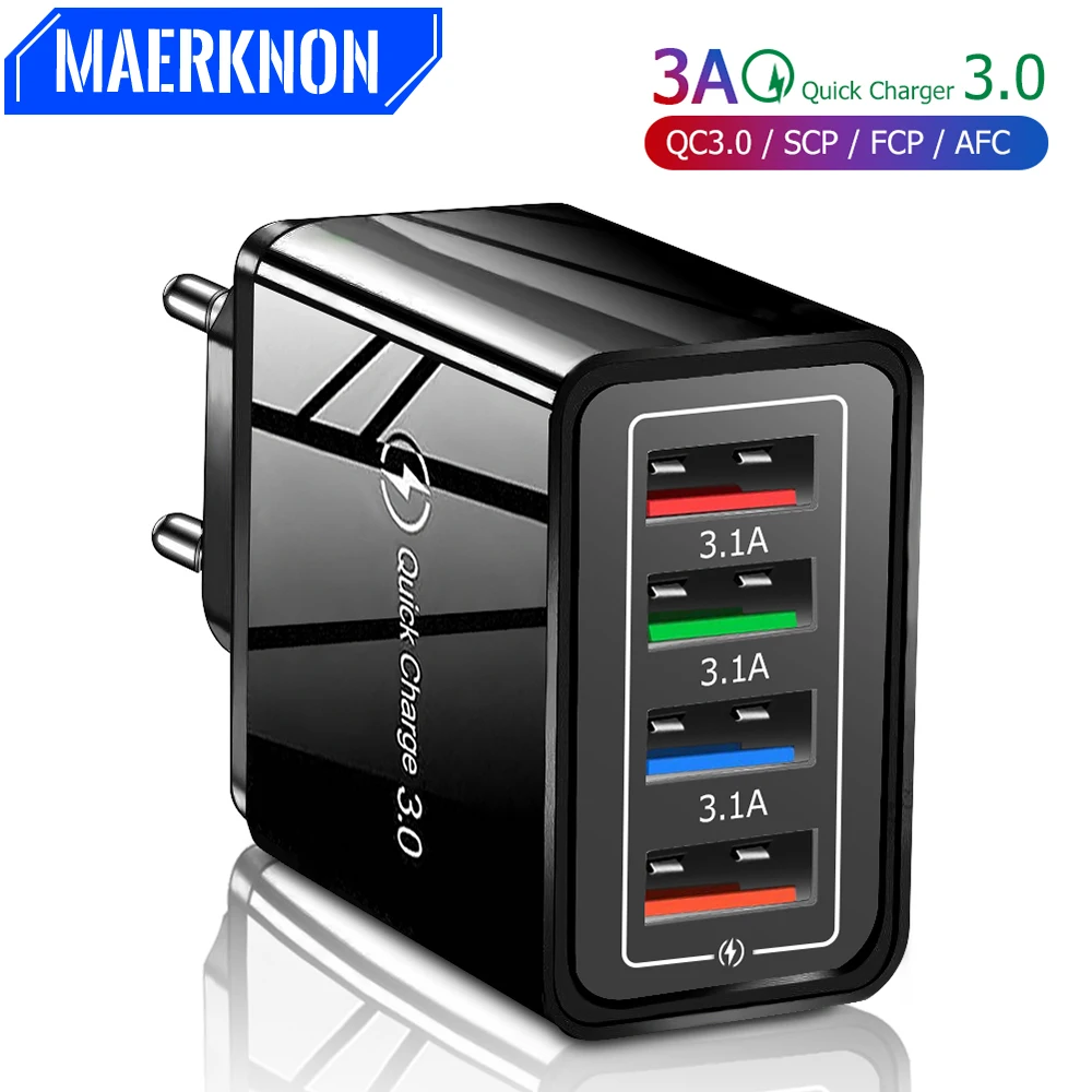 Qc 3.0 Quick Charge 3.0 Adattatore Da Viaggio Per Caricabatterie Per Telefono Cellulare Per Huawei Samsung Xiaomi Lg Tablet Caricatore Da Muro Usb Per