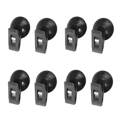 8 - Piece Black Suction Clip Set for Car Interior Sunshade and Accessories (Black)
