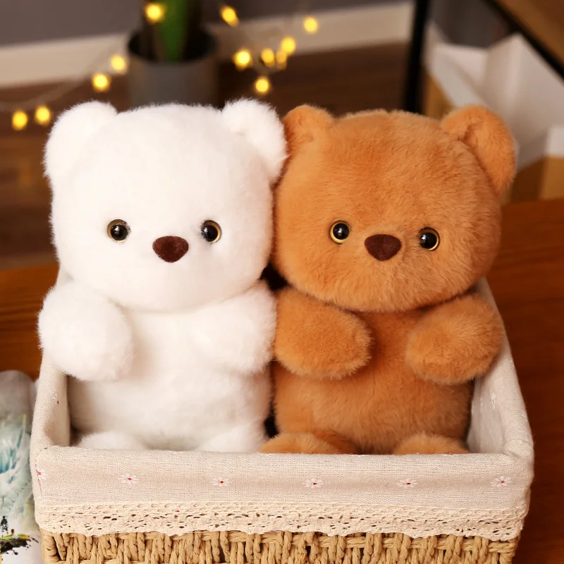 New 1pc 23cm Cute Naked Bear Plush Toy Kawaii Brown White Bear Doll Stuffed Animal Toy Children Companion Toy Kid Birhday Gift