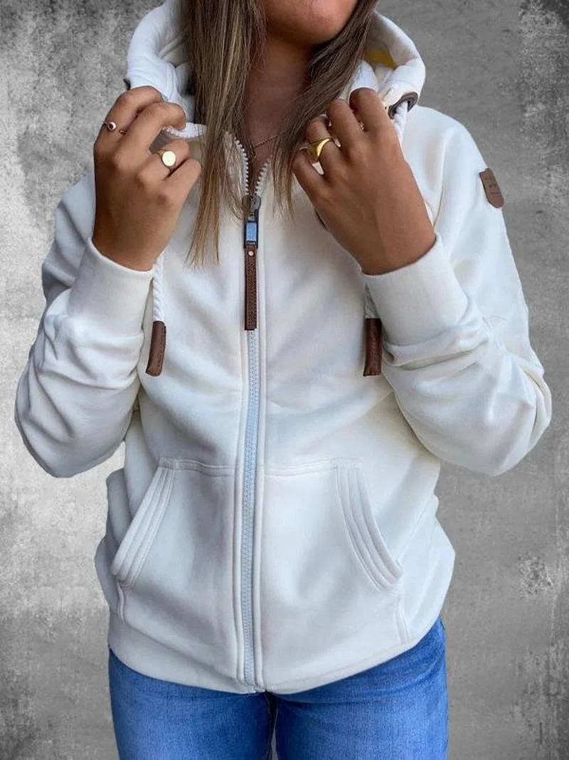 2023 Women Long Sleeve Hoodie Stripe Women Sweatshirt Clothes New Hoodies Pocket Zipper Hoodies Tops Female Spring Thick Outwear