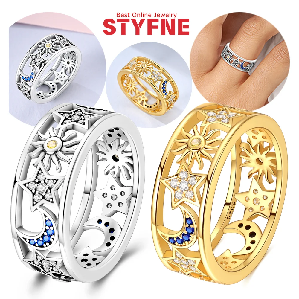 925 Silver Open Ring Shooting Stars for Women Anniversary Gift silver rings silver ring