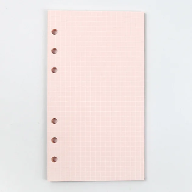 Kawaii A5 A6 Loose Leaf Notebook Refill - 40 Sheets of Spiral Binder Index Paper with Line, Grid, and Blank Pages