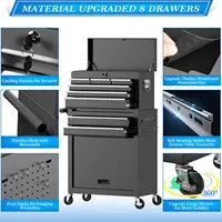 8-Drawer High Capacity Rolling Tool Chest Detachable Tool Box with Lock Movable Tool Chest Chest with Wheels Heavy 2