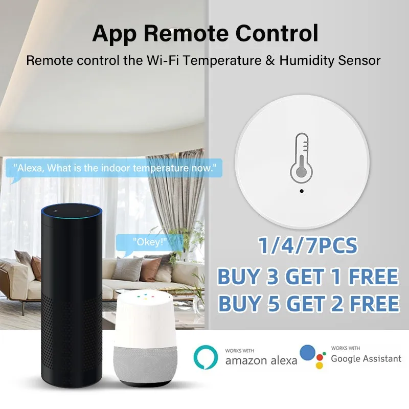 

Temperature Sensor White Tuya Temperature And Humidity Sensor Whole House Smart Home Linkage Wireless