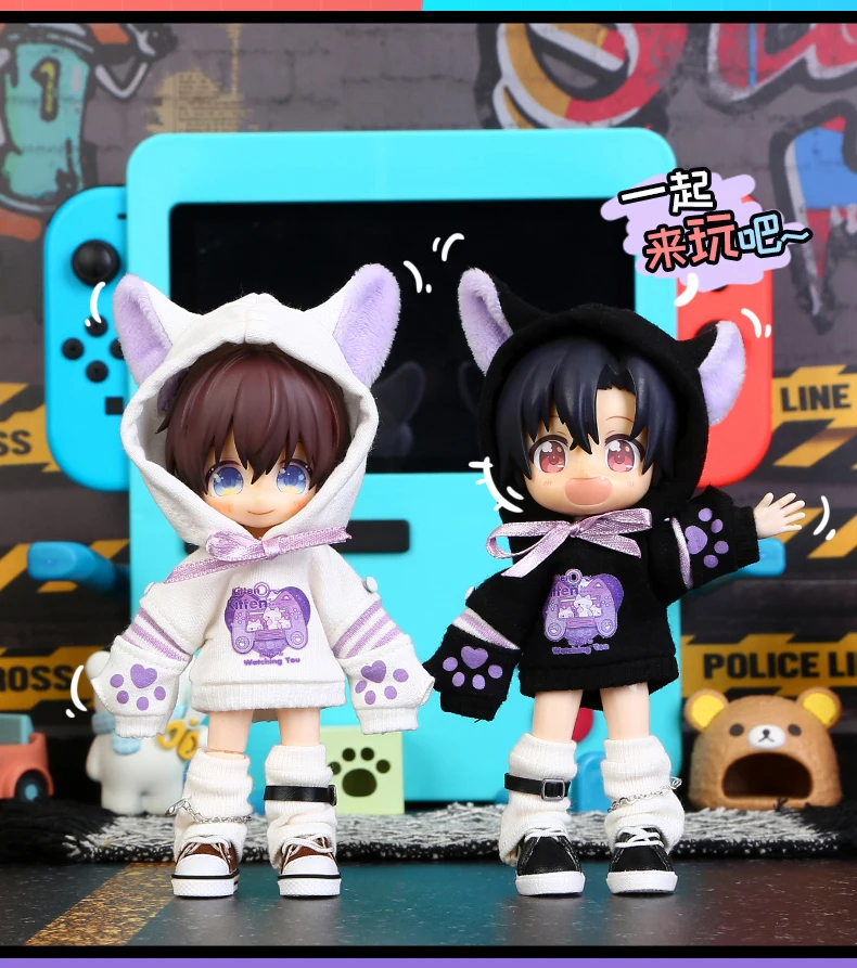 Ob11 Doll Cat Hoodie Clothes Cat Game Console Jacket Accessories For Molly , Ymy Body, p9, Gsc, Obitsu11 ,Ufdoll,1/12Bjd Doll