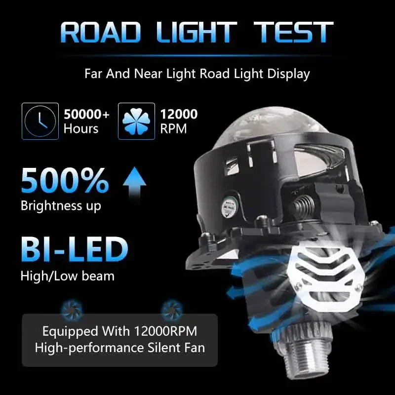 SANVI S07 자동차 3인치 바이 LED 프로젝터 렌즈 헤드라이트 12V 110W 6000K 엔젤 아이 마스크 헬라 3R G5 H4 H7 HB3 HB4 자동차 액세서리