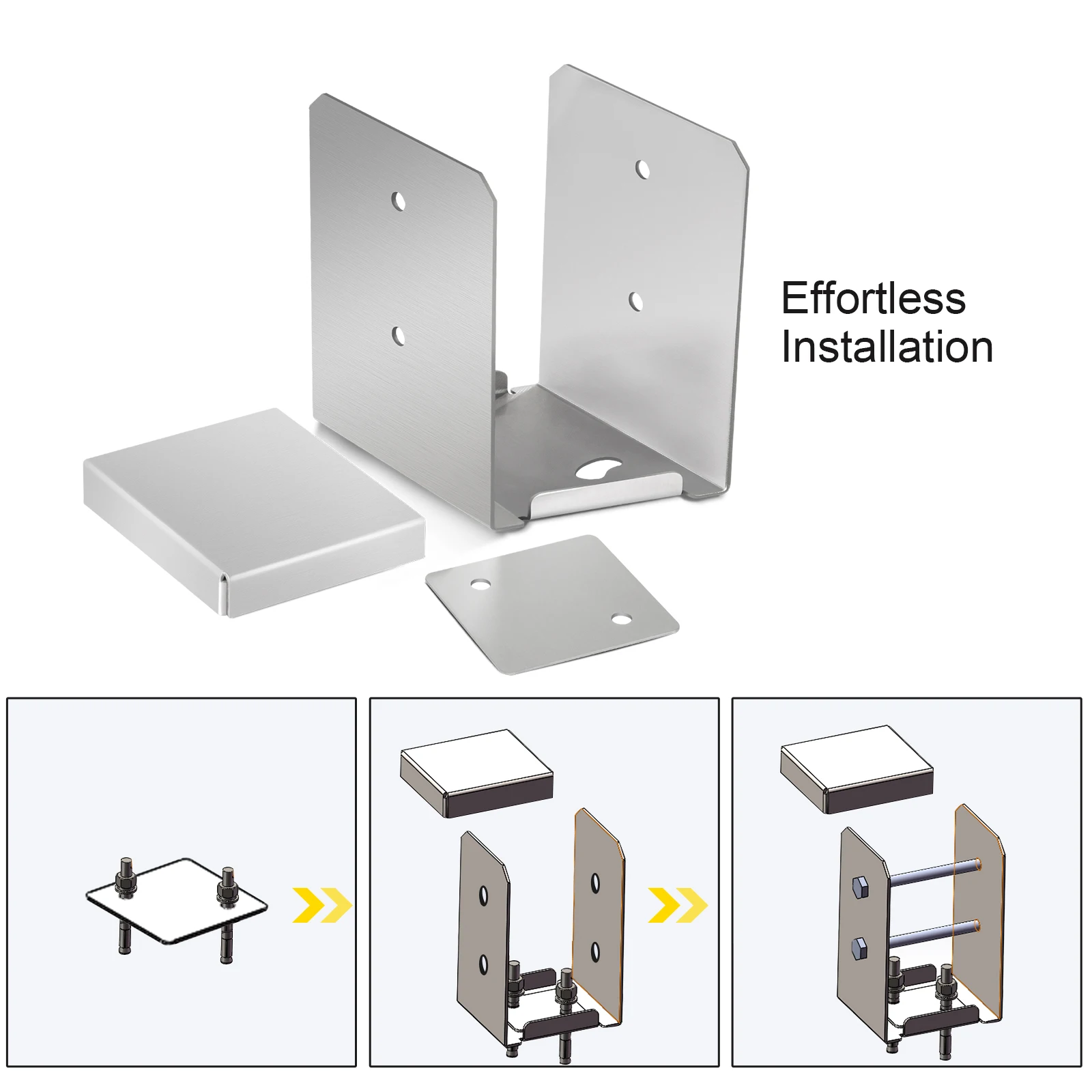 VEVOR Standoff Post Base For 6x6" 8x8" Post W/ Bolt Adjustable Stainless Steel Deck Porch Support Wood Fence Anchor Bracket