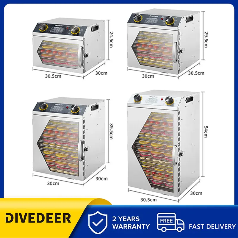 DIVEDEER – séchoir alimentaire multifonctionnel domestique, 6/8/12/18 couches, pour collation, viande, légumes, fleurs, fruits, déshydratation, Machine de séchage à l'air