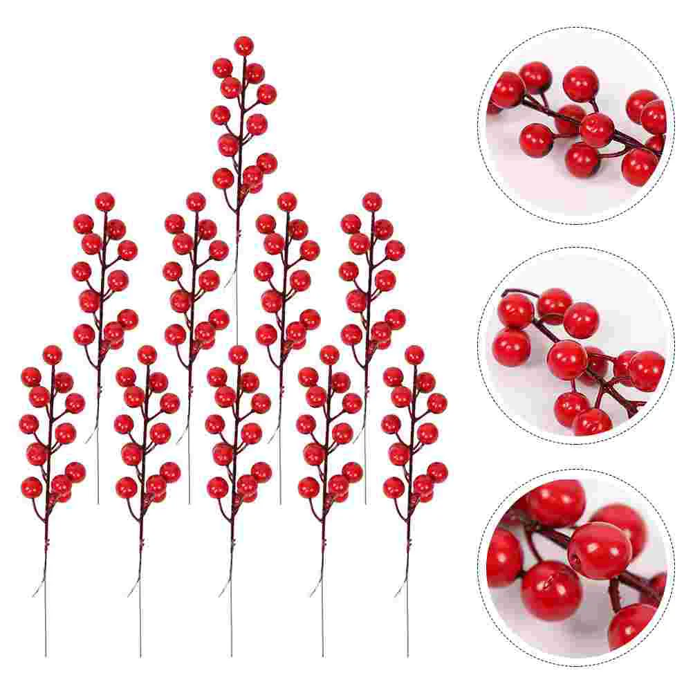 

Christmas Bubble Red Fruit Simulation Red Berry Fruit Cluster Simulation Bubble Crabapple Branch Christmas Party Decor