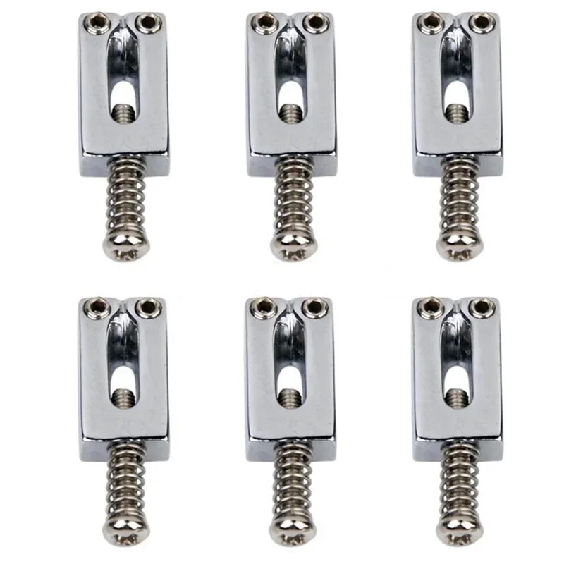 Description Picture 4 of item6PCS Flat Strings Bridge Saddle Tremolo Trem Bridge for Stringed Instruments Electric Guitar Accessories