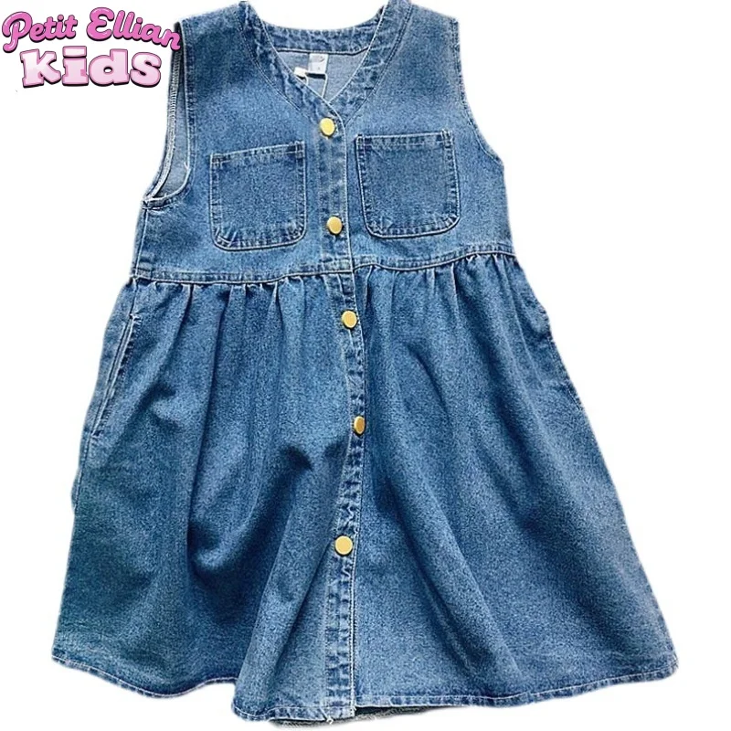 Toddler Retro Denim Sleeveless Dress