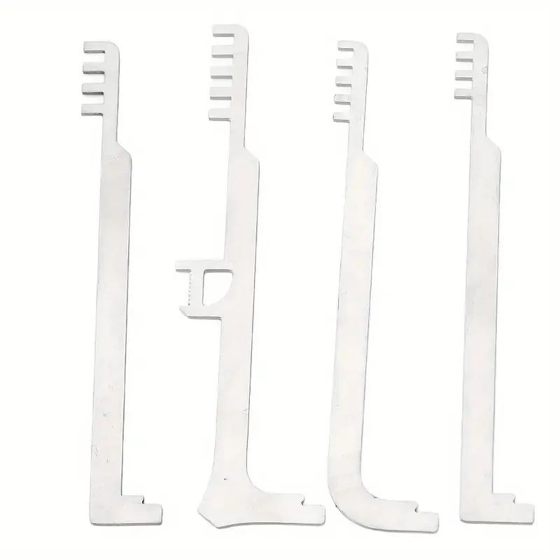 Locksmith Tools 4pcs Stainless Steel Comb tools Metal Teeth Lock repair Set For Firefighting Durable Pocket Size Emergency Tools