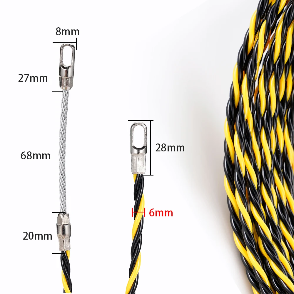 Description Picture 6 of item6mm 5M-50M Cable Push Puller Threader Electrical Wire Guide Device Puller Lead Wiring Installation Tool With 2pcs Wire Harness