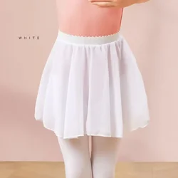 Peacock Blue Chiffon Ballet Tutu Skirt - S height 95 - 110cm (White)