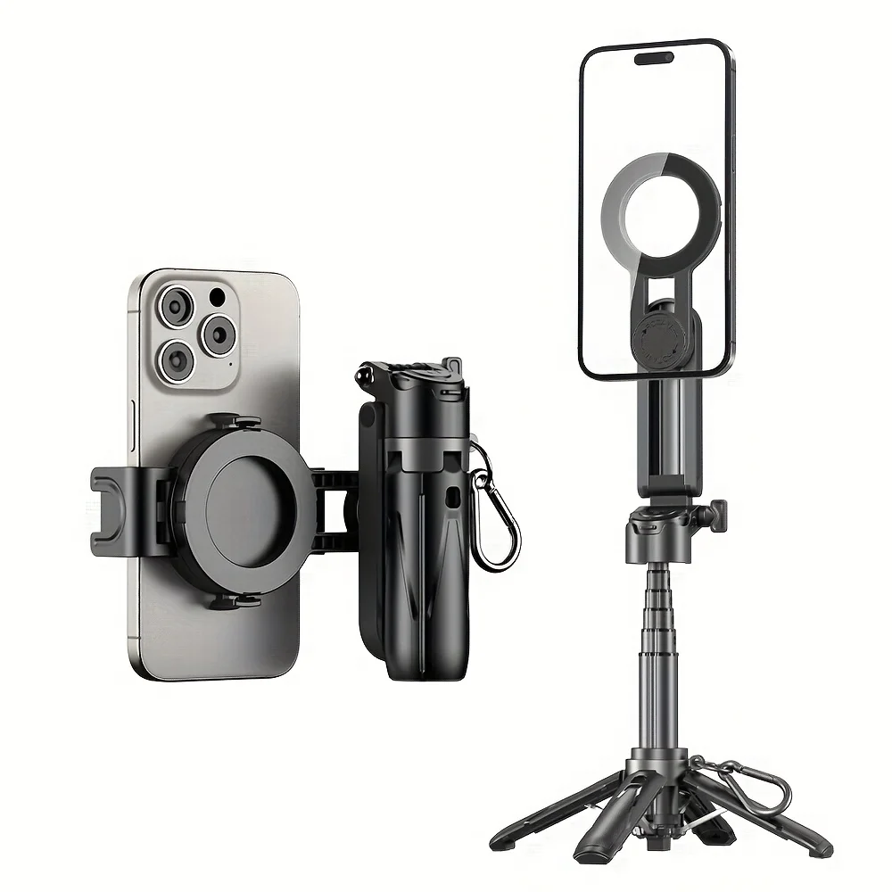 Faltbarer magnetischer Handyhalter & Selfie-Stick mit kabelloser Fernbedienung, 360° drehbare Halterung, kompatibel mit_voghion.com