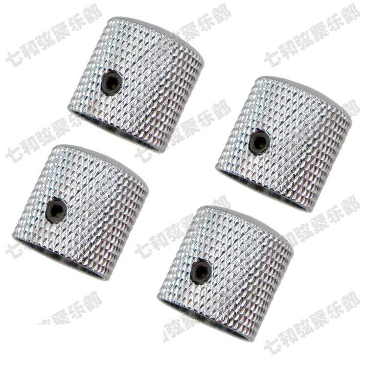 

4 Pcs Chrome Brass Dome Tunning Knobs Metal Knurled Barrel Tone volume Control Knobs For Electric Bass Guitar