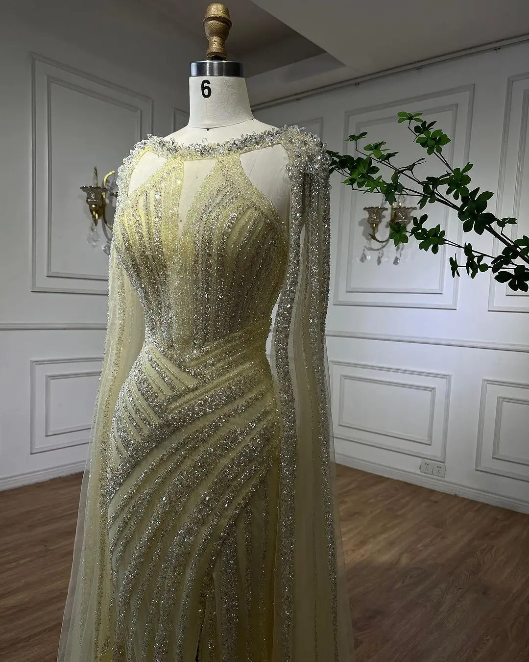 S6af58d9425594326b4dbd10e60d830e60 Lilac Cape Sleeves Mermaid Luxury Beaded Evening Dresses Open Split Wedding Party Gowns For Women Mallzona