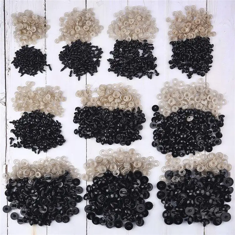 100pcs 10mm Eyeball Doll Accessories Black Plastic Plush Safety Eyes Amigurumi For Toys 5mm 8mm 14mm DIY Funny Toy Eyes Animal plastic safety eyes doll eyes googly doll eyes doll handmade accessories plastic toy eyes