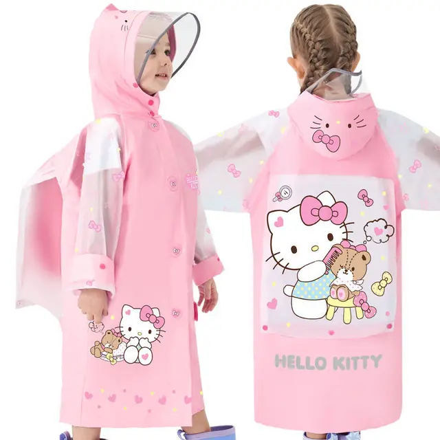 Kawaii Sanrios Hello Kitty Child Raincoat: The Perfect Rain Gear for Little Princesses