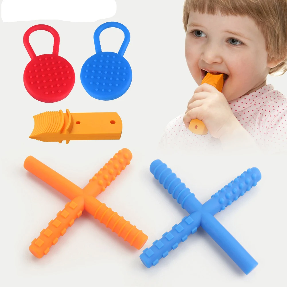 Kid Chewing Tube Tips Speech Therapy Teeth Massager Speak Oral Muscle Rehabilitation Train Chewing Tube Autism Sensory Therapy