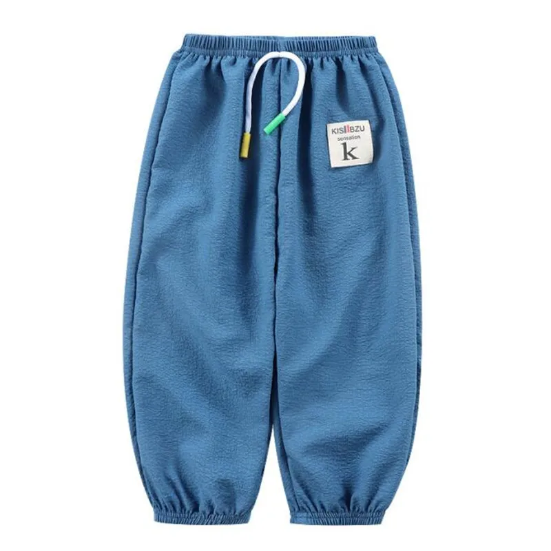 Summer Children's Breathable Anti-Mosquito Pants Thin Boys Bloomers Girls Casual Loose Nine-Point Harem |