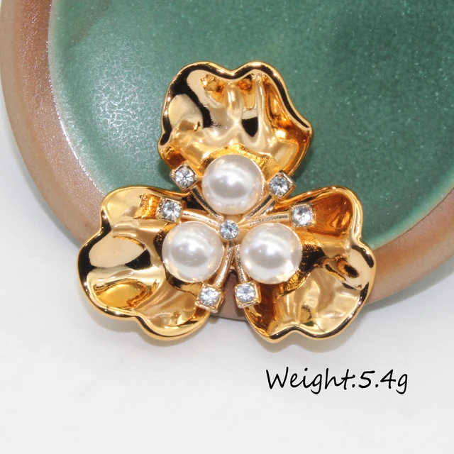 진주 라인석 합금 데이지 플라워 의류 액세서리